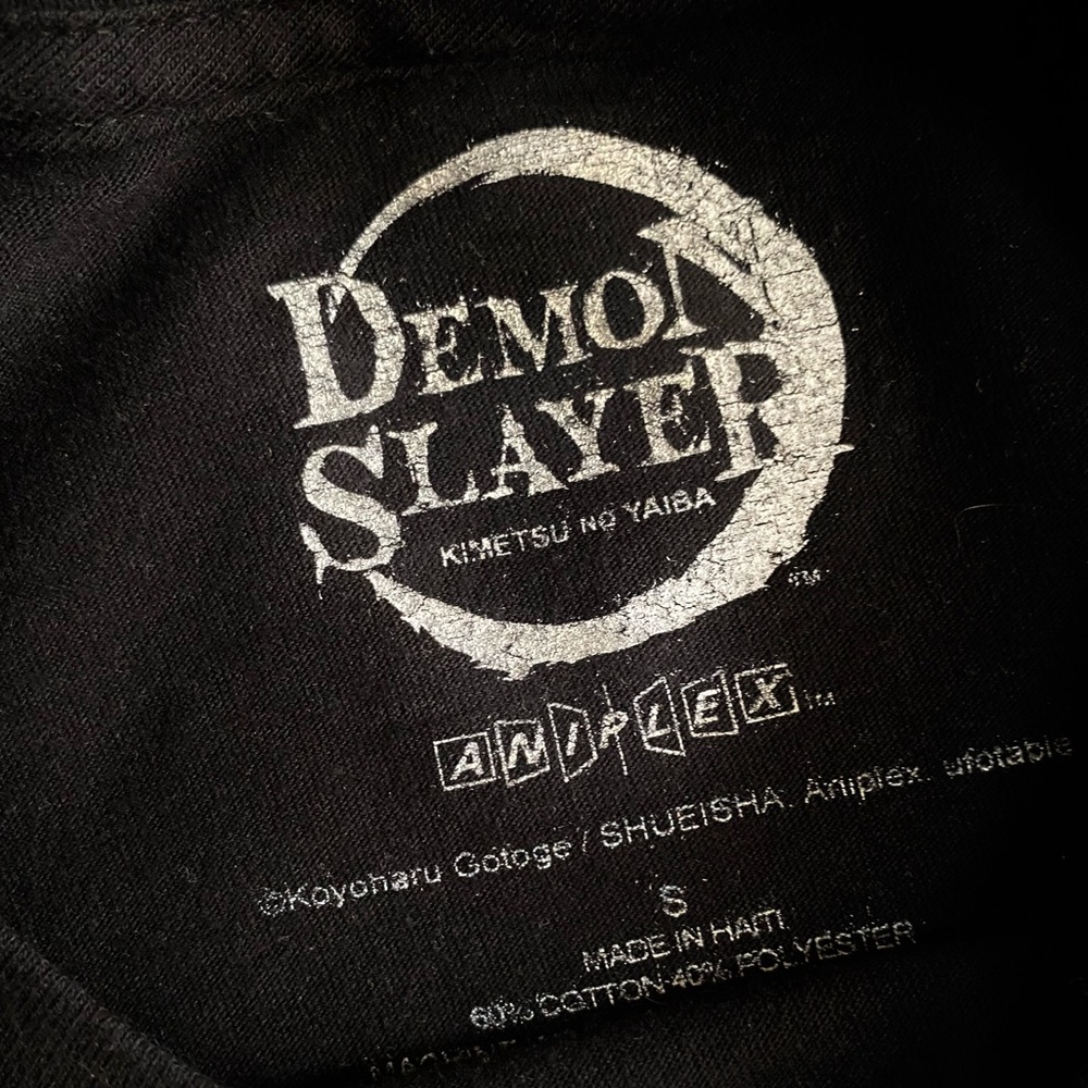 Demon Slayer Black Graphic Tee Size S - Picture 2 of 4